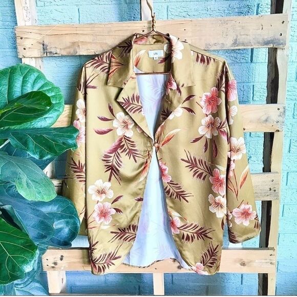 REVOLVE LPA Floral One Button Collar Kimono jacket - Picture 1 of 6